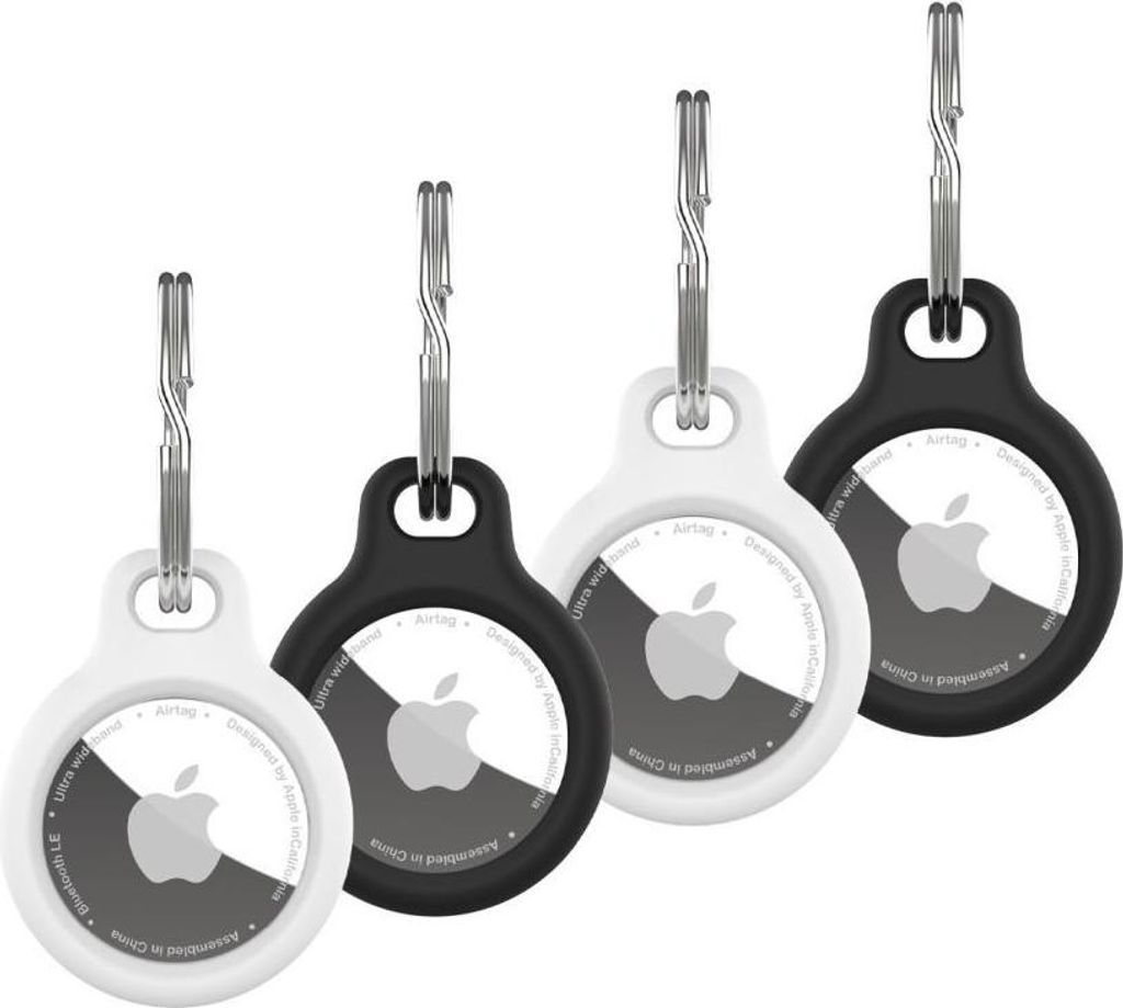 FIXED Silky für Apple AirTag 4 Stk. 2x schwarz 2x weiß