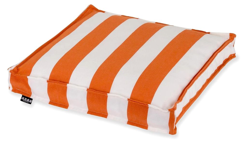 Klassisches Streifen Outdoor Sitzkissen (40x40x5cm, Orange)