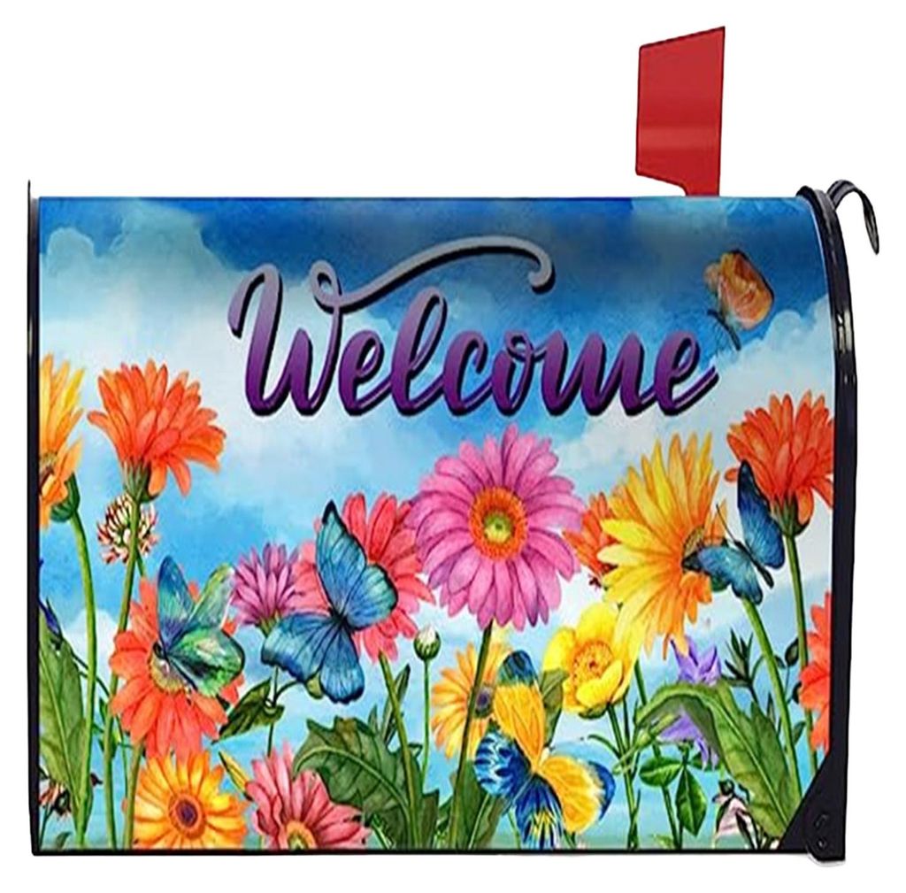 Briefkastenabdeckung Frühling Sommer Blumen Vogelmotiv Briefkastenhülle Briefkastenabdeckung Dekoration für Garten Hof Zuhause