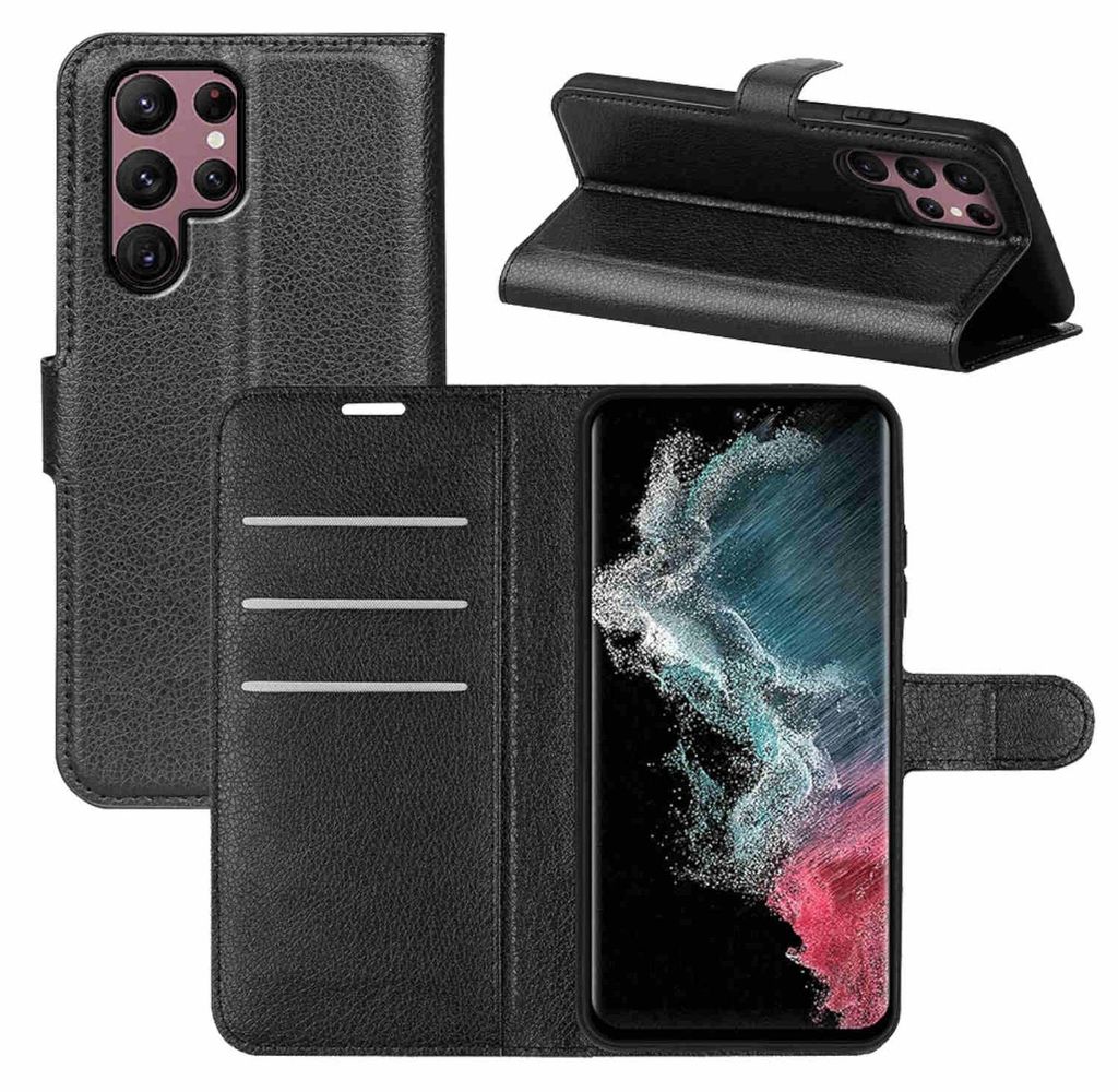 Für Samsung Galaxy S23 Ultra Handy Tasche Schwarz Etui Produktbild 