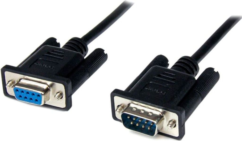 StarTech.com 2m Seriell DB9 RS-232 Nullmodemkabel - Schwarz - Stecker/Buchse - 9 Pin Null Modem Kabel - Nullmodemkabel - DB-9 (W)