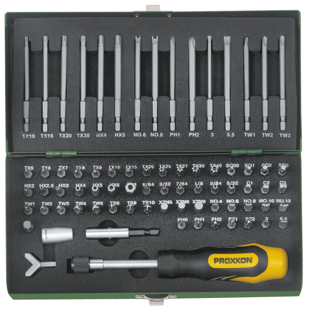 Proxxon Sicherheits- und Spezial-Bit-Set 23107, 75-teilig, Produktbild 