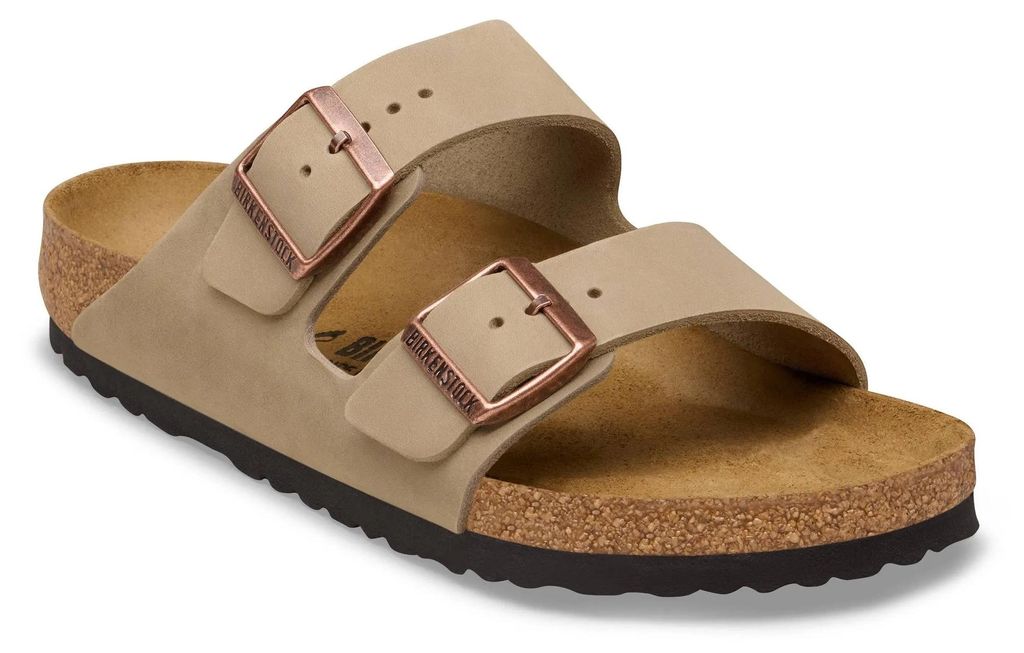 Birkenstock Arizona Damen-Pantoletten in Braun – schmale Produktbild 