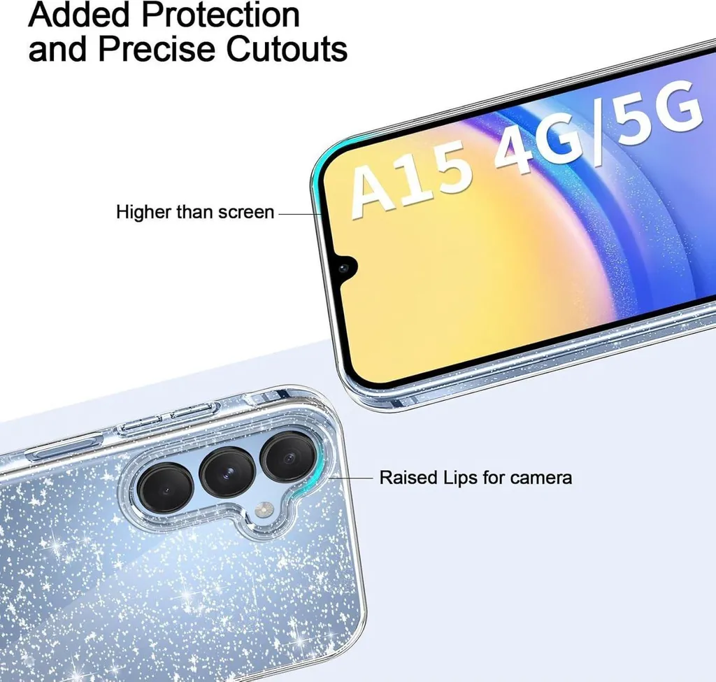 Coque Anti-choc Samsung Galaxy A15 Glitter Transparente 3 en 1 Totale