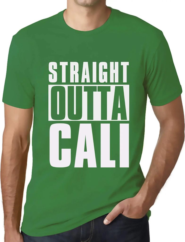 Herren Grafik T-Shirt Straight Outta Cali Öko-Verantwortlich Vintage Jahrgang Kurzarm Lustige Druck Geburtstag Geschenk Mann