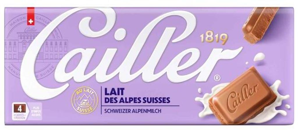 Cailler Milk, Milchschokolade, 100 g, 377 kJ, 90 kcal, 3,3 Produktbild 