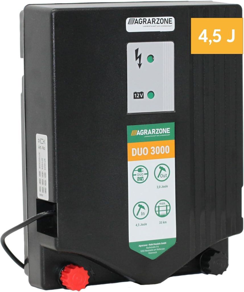 Agrarzone Duo 3000 Weidezaungerät 12V / 230V, 4,5 Joule Elektrozaungerät
