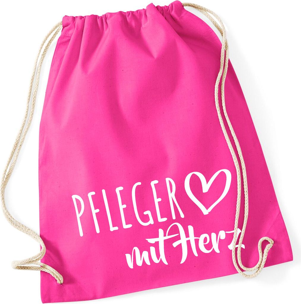 Huuraa Turnbeutel Pfleger mit Herz 12 Liter Fuchsia Produktbild 