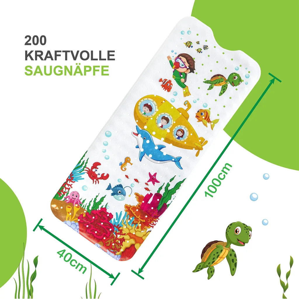 Tapis de bain antidérapant lavable en machine avec 2 crochets muraux - 2