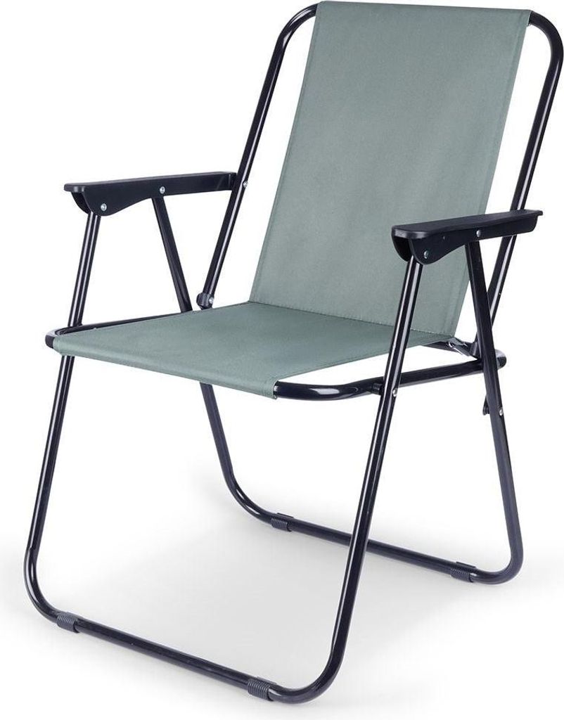 A single camping chair is shown against a white background.