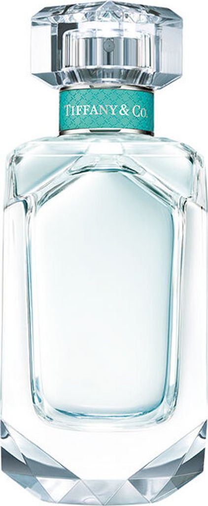A clear, well-lit studio shot of a Tiffany & Co. perfume bottle against a white background.