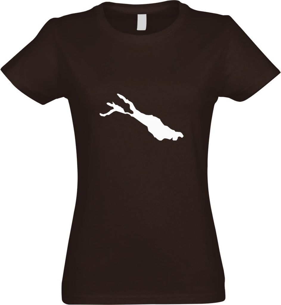 Kiwistar - T-Shirt tailliert - Damen - Chocolate - Bodensee - Deutschland - See - mit Motiv Bedruckt - Funshirt Design - Sport - Freizeit - Damen - L