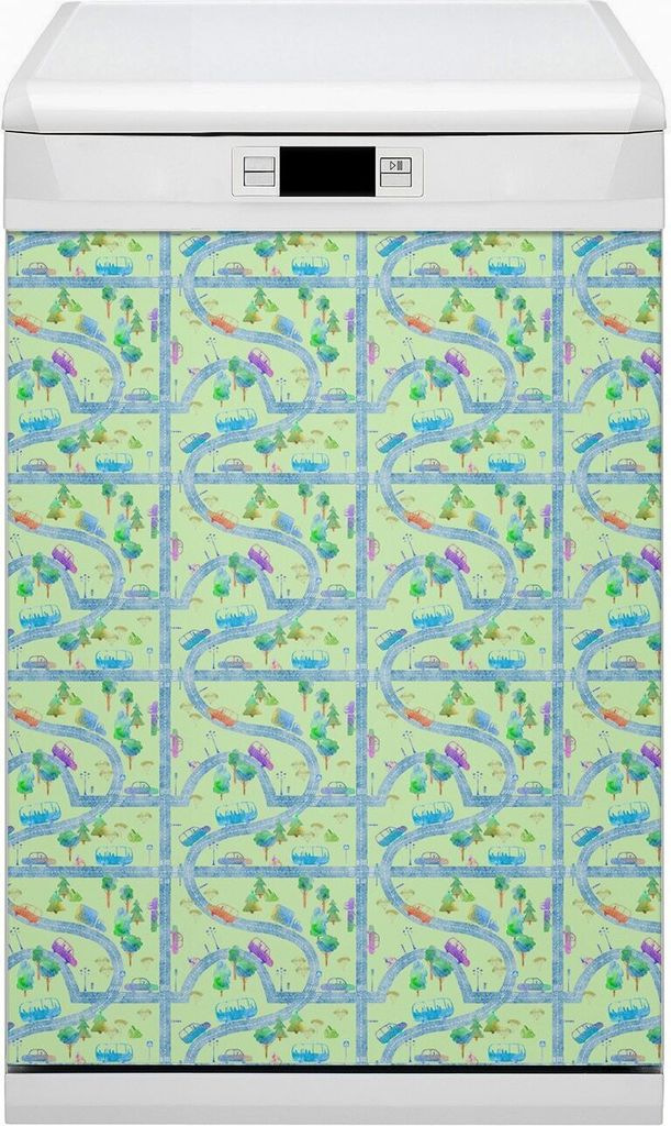 Dekorative Magnetmatte Küche Geschirrspüle 45x80 cm Magnet für Spülmaschine - Autos für Kinder