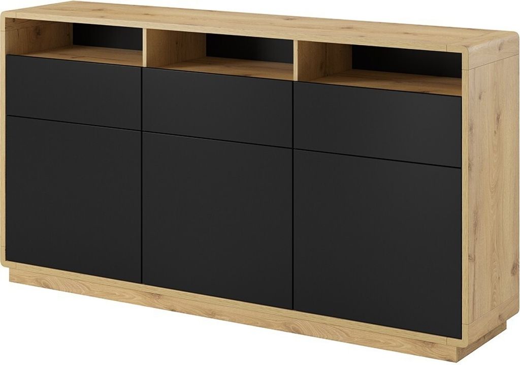 Meublorama HA-ASTON-24TWLH26*2C/86KG, 3 Tür(en), Braun, Mitteldichte Faserplatte (MDF), 3 Schublade(n), 2 Jahr(e), 400 mm