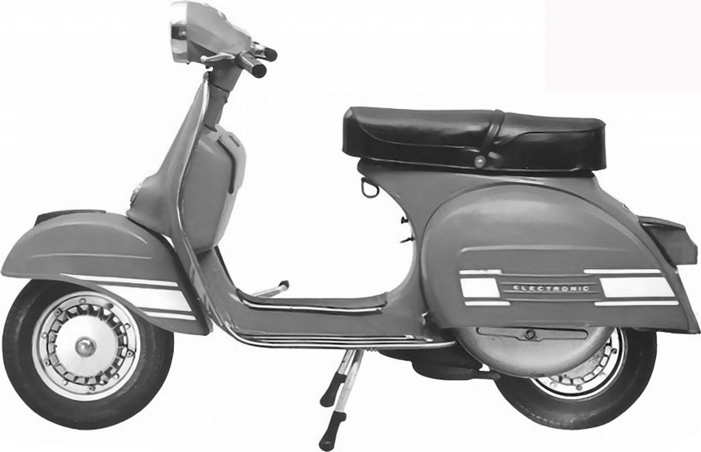 RMS Aufkleber Dekorsatz " Electronic " kompatibel mit Vespa Rally 200 - weiß