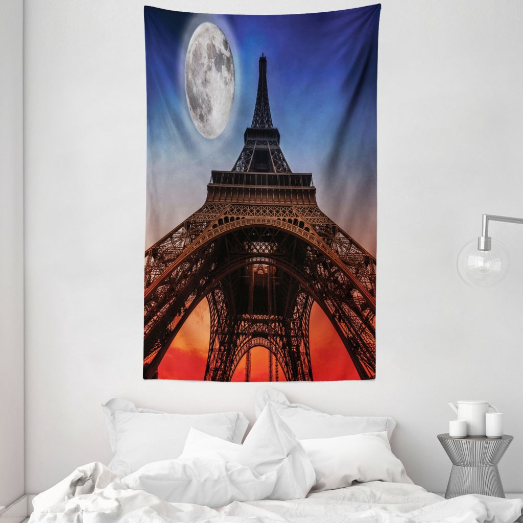 ABAKUHAUS rot Wandteppich und Tagesdecke, Minimal Französisch Flagge aus Weiches Mikrofaser Stoff Waschbar ohne Verblassen Digitaldruck, 140 x 230...