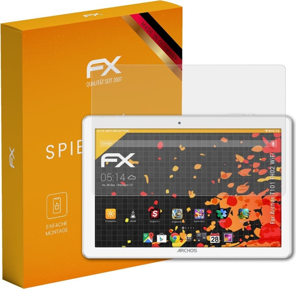 atFoliX FX-Antireflex 2x Schutzfolie kompatibel mit Archos T101 FHD2 WiFi Displayfolie