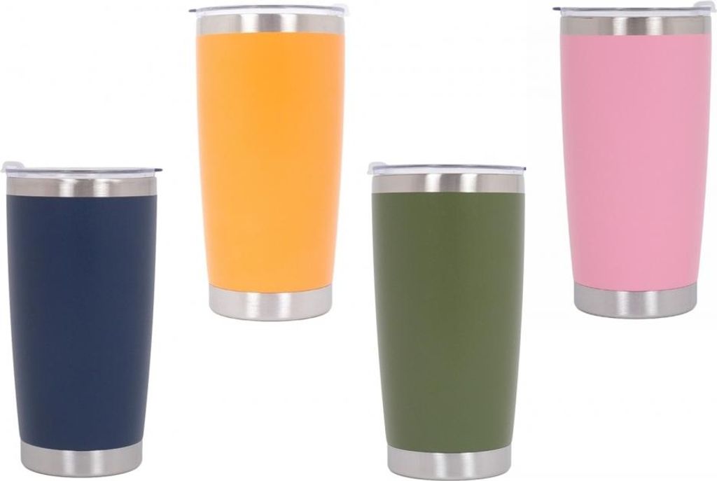 Familienpackung 4x Thermos Edelstahl SS304 Isolierbecher Deckel Doppelwandig 590ml Becher.