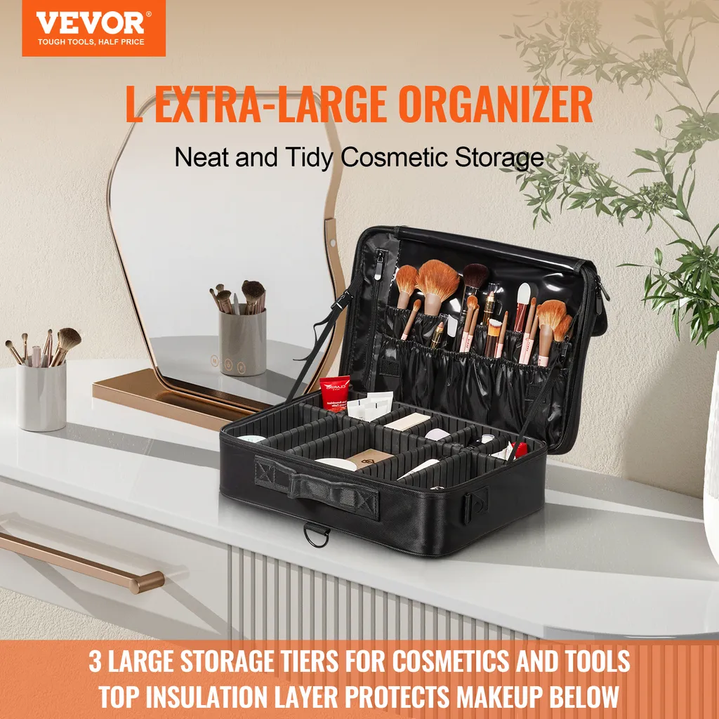 Organisateur de maquillage grand format avec compartiments modulables - 2