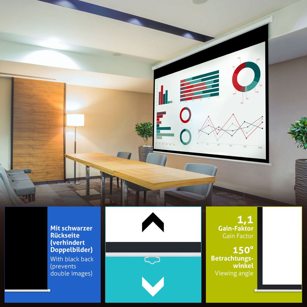 ESMART Professional MIROLO Rollo-Leinwand 160 x 90 cm (72") Produktbild 4