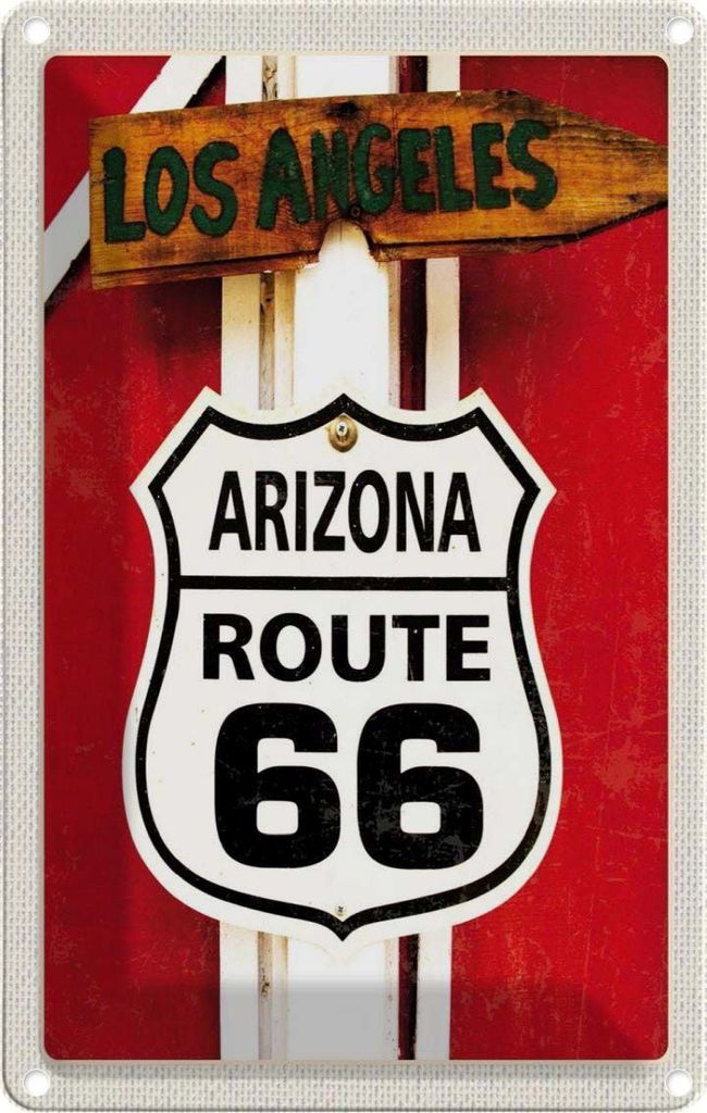 vianmo Blechschild 30x20 cm USA Los Urlaub Route 66 Angeles Arizoa Bildmotiv Reisemotiv Abenteuer Reisen