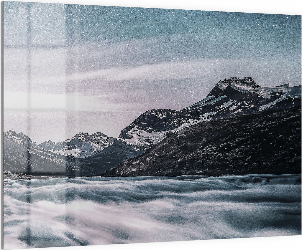 DEQORI Magnettafel Glas 120x90 cm 'Fluss der Sterne' beschreibbar Whiteboard Küche