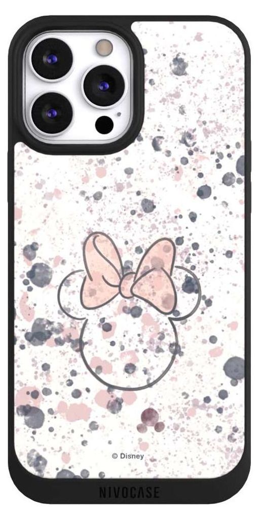 NIVOCASE Handyhülle für Apple iPhone 13 Pro Max Hülle NIVOpure Case Schwarz Disney Minnie Mouse Wasserfarbe