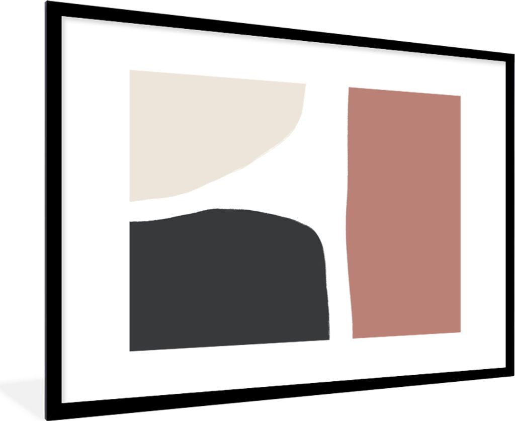 MuchoWow Gerahmtes Poster Pastell - Abstrakt - Design 90x60 cm - Poster mit Schwarzem Bilderrahmen Wandposter Rahmen Foto Bilder - Wanddekoration...
