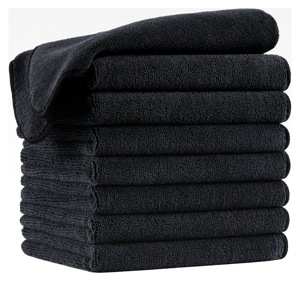 Handtücher für Friseure - schnelltrocknend und fusselfrei - Mikrofaser - Schwarz - 40,6 x 73,7 cm - 8 Stück