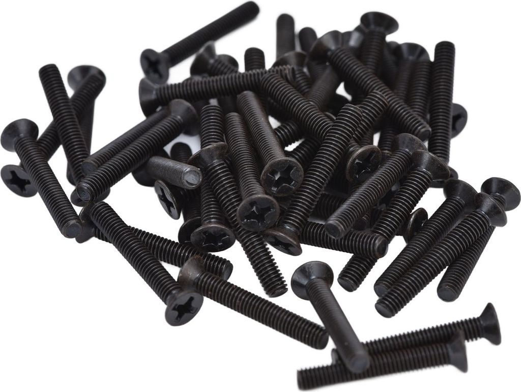 50Stück Senkkopf-Kreuzschlitzschrauben DIN 965 Schwarz Verzinkt Maschinenschrauben Sortiment KitM3x16