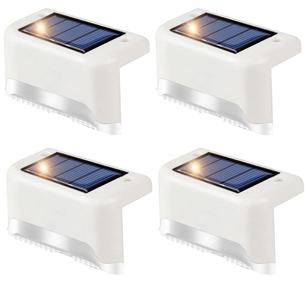 4x Solarleuchte für Treppen, Geländer, Garten, Terrasse und Balkon
