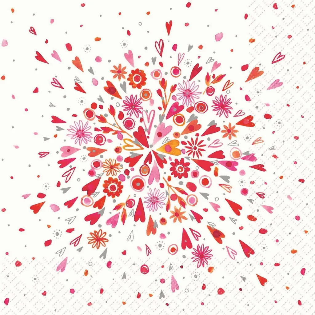 Serviettes de table Amour 33x33 cm STEWO - Lot de 20 serviettes Douces