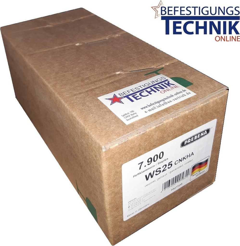 Klammer WS25CNKHA 25mm W5562 für Prebena 4C-WS38 Senco P PS15XP Tjep TW-16/38 Hitachi 5024 KL-56 7,9