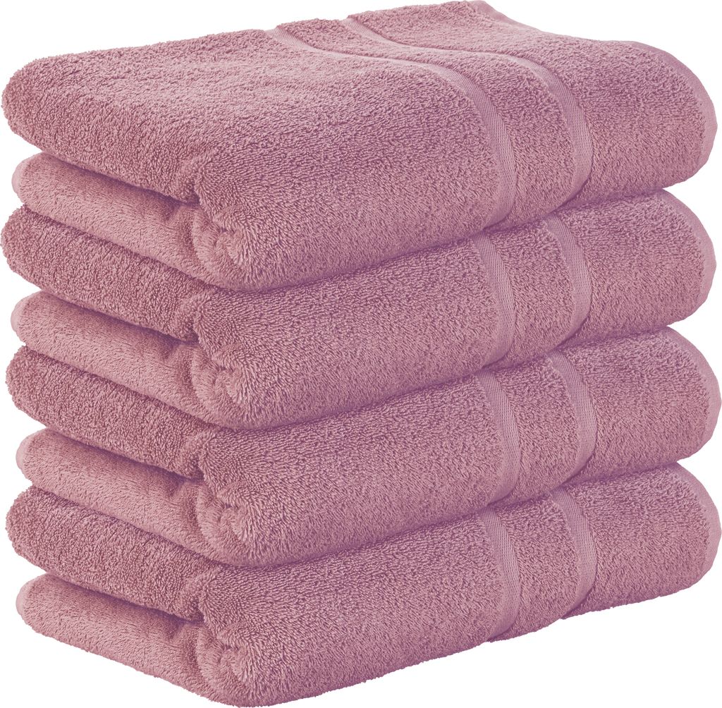 StickandShine 4er SET Premium Frottee Badetuch 100x150 cm in Mauve Lila in 500g/m² aus 100% Baumwolle