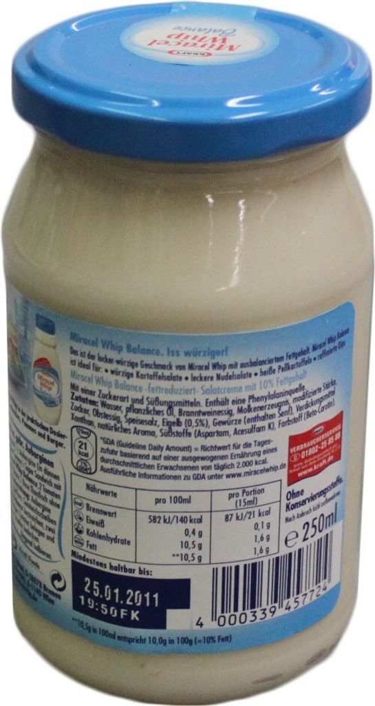 Miracel Whip Balance 250ml Produktbild 4