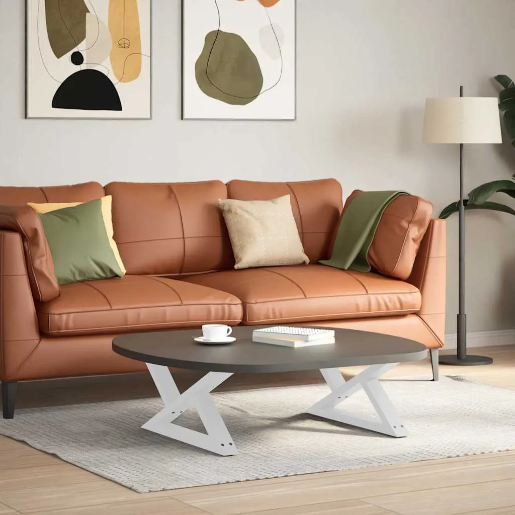 Gambe Acciaio Bianco per Tavolini 70x30 cm - Solide e Regolabili - 3