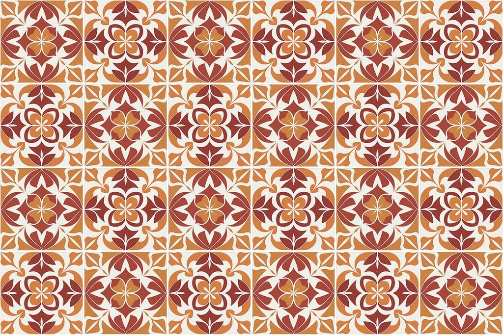 Fliesenaufkleber 20 x 20 cm – 24 Stück – Selbstklebend – Wasserfest – Pflegeleicht – Hitzebeständig – Für Küche & Bad – Florales ...