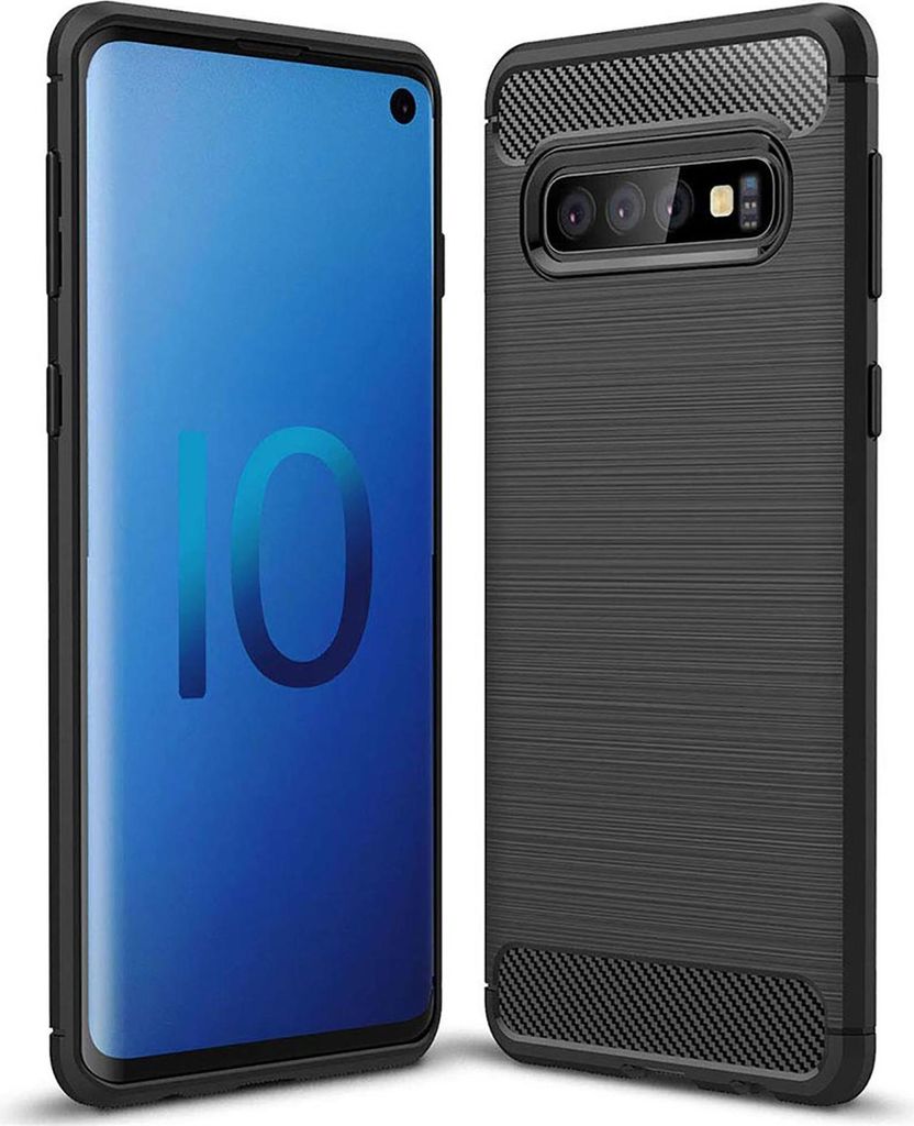 TPU Hülle für Samsung Galaxy S10 Handy Schutzhülle Carbon Optik Schutz Case