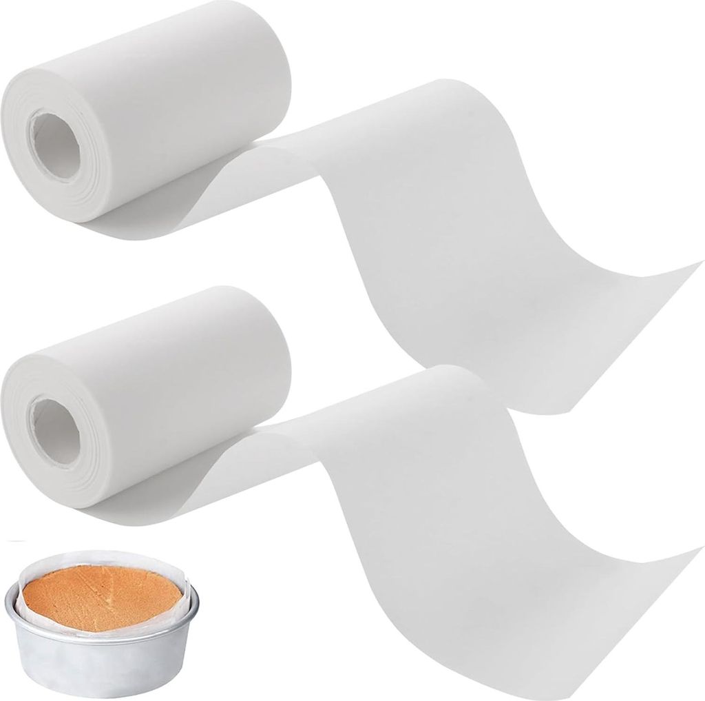 2 Rollen wiederverwendbares Silikonbackpapier 50 m x 10 cm weißes Backpapier