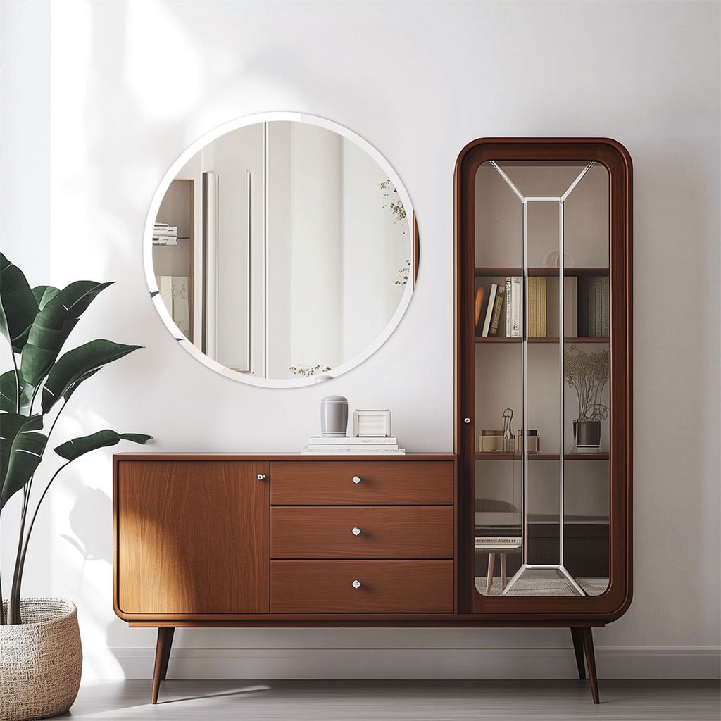 ARTLOGE Dekorspiegel Rund Spiegel Rahmenloser, Wandspiegel, Wandmontage Flurspiegel, Ø 60cm