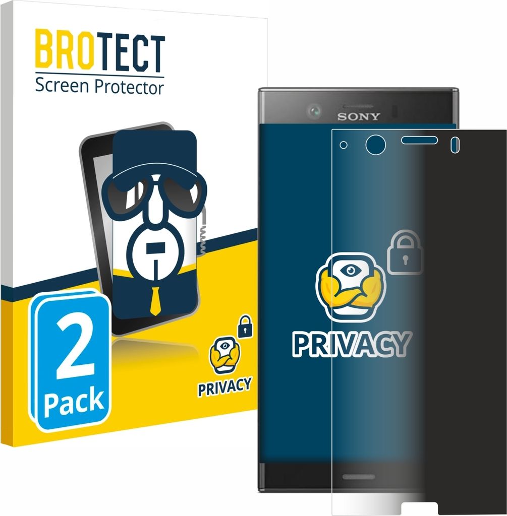 2x BROTECT Sichtschutzfolie für Sony Xperia XZ1 Compact Anti-Spy Privacy Sichtschutz Blickschutz Folie Blaulicht-Schutz