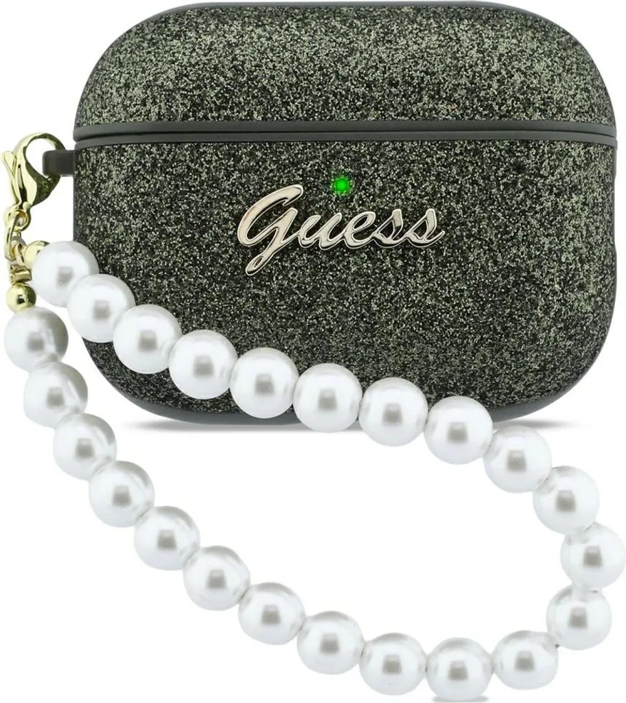 Guess Glitter Pearl Strap Custodia per AirPods Pro 3, verde
