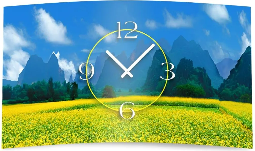 Décoration murale horloge design montagne pour intérieur zen et calme