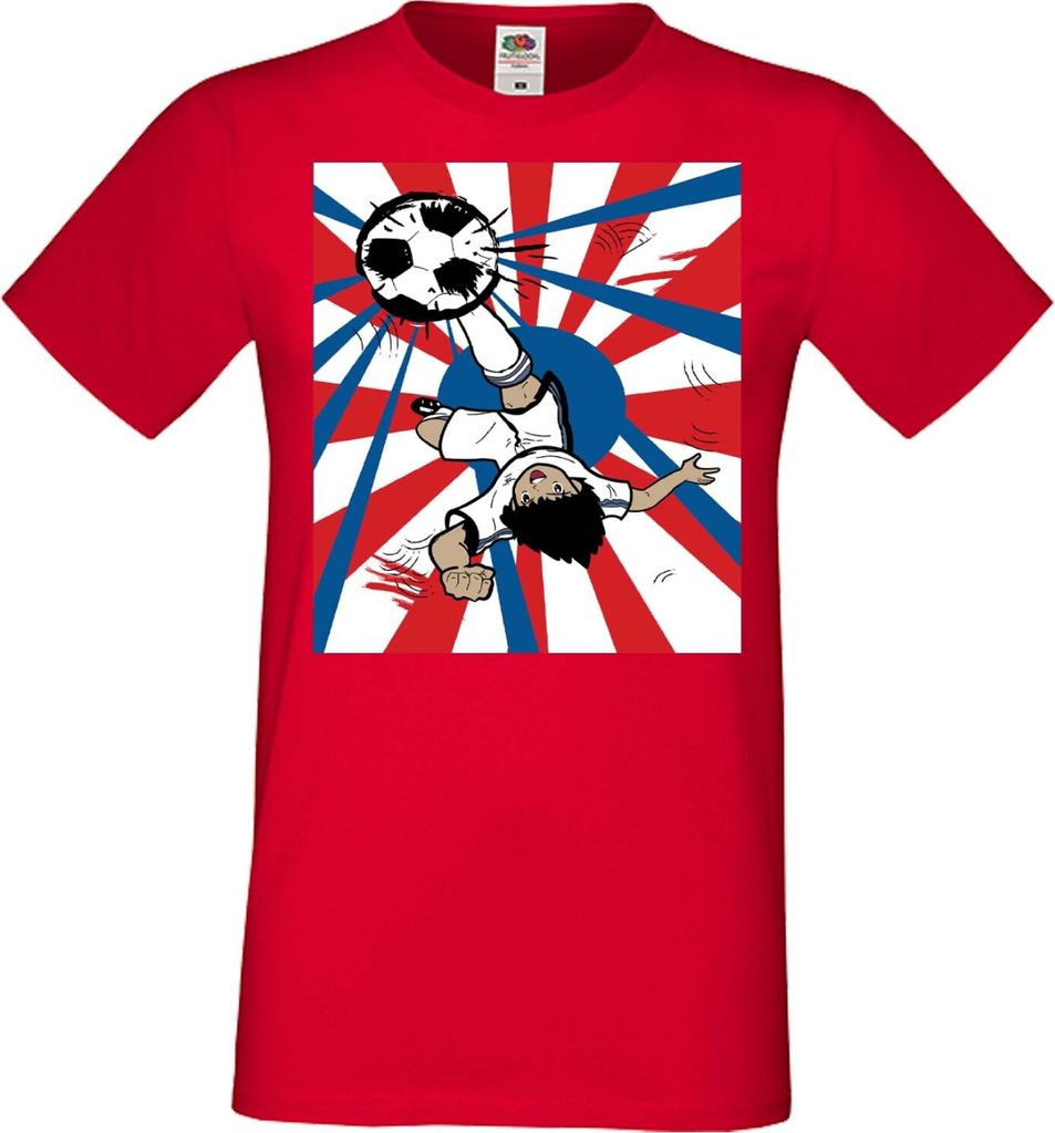 Herren T-Shirt Manga Anime Captain Tsubasa 03 Oozora, Man 2XL / Rot
