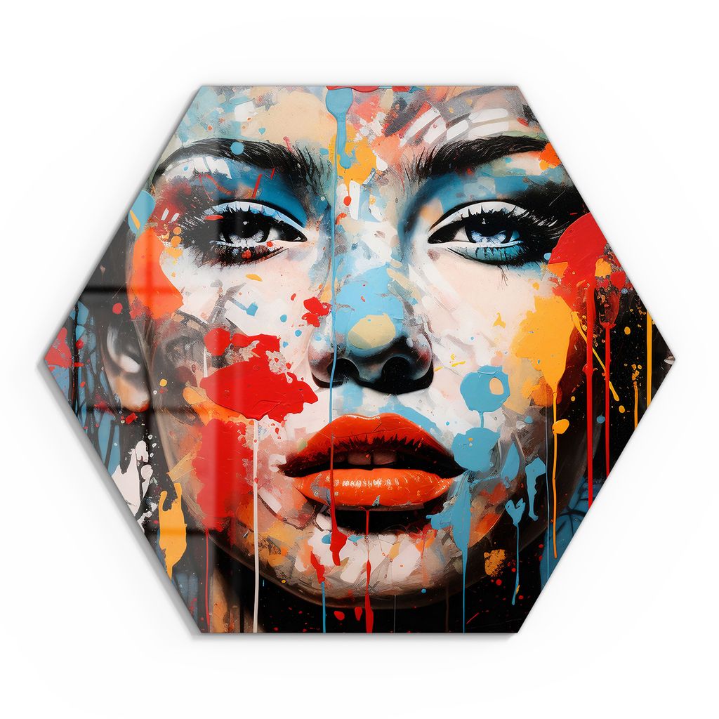DEQOART Glasbild Echtglas 55x48 cm 'Moderne Essenz' Wandbild Bild modern Deko