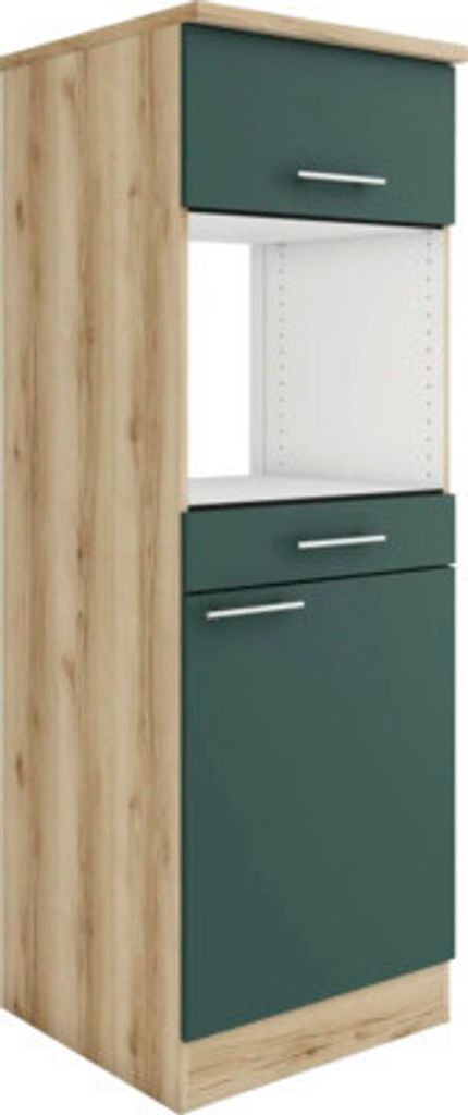 Optifit Umbauschrank für Mikrowelle Savona405 BxTxH 60 x 60 x 174,4 cm grün matt zerlegt Anschlag reversibel KUSA MHM606