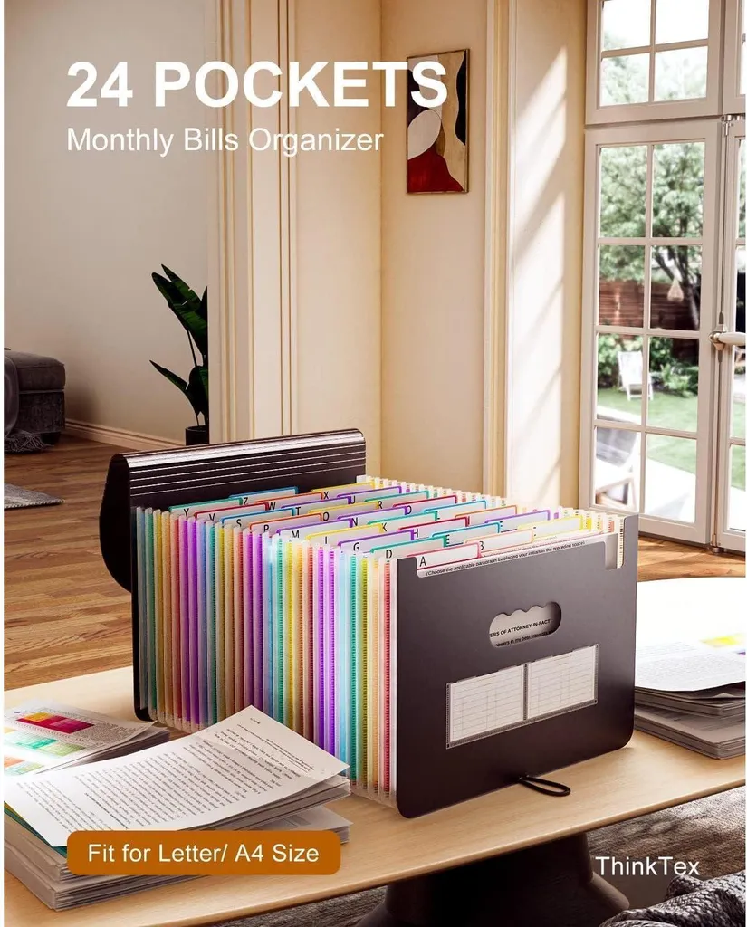 Rangement bureau porte-documents A4 24 compartiments pour classement
