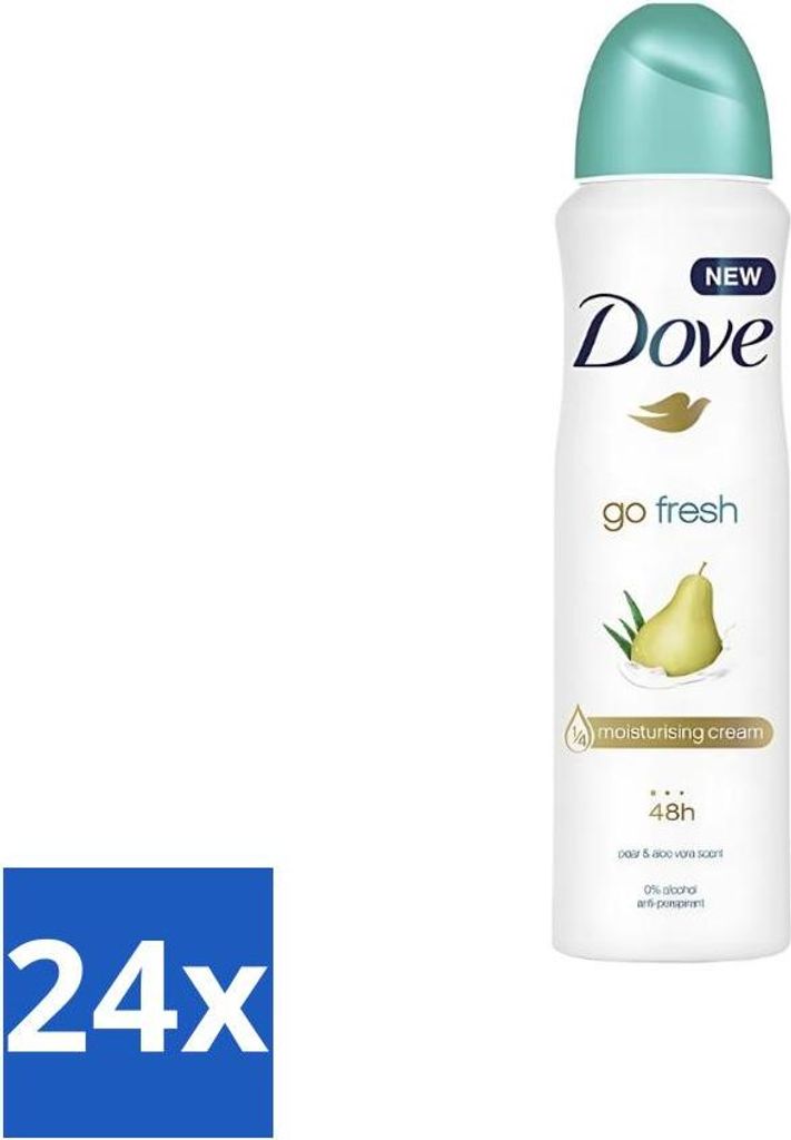 Dove - Deodorant - Spray Go Fresh Pear & Aloe - Frischer und pflegender Duft - 250 ml - Vorteilspack - 24 Stücke