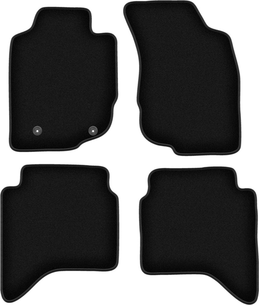 Wielganizator Velours-Autoteppiche – passend für Toyota Hilux VII N25 N2 (Abholung, Bj. 2006-2015) – schwarz, passgenau, mit Befestigungen se...