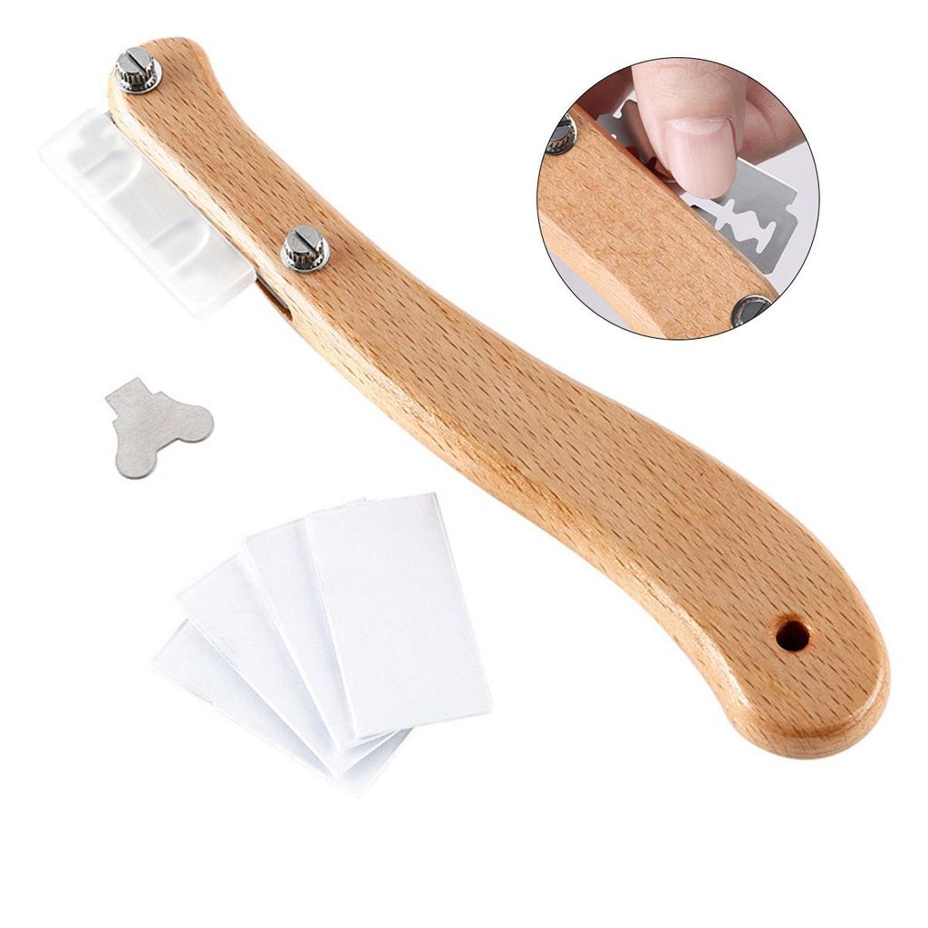 Bäckermesser mit Holzgriff,Brot Lahm,mit Aufhängöse,Scoring Tool Set, Teigmesser Baguettemesser mit 5 Rasierklinge,für DIY Brotteig Muster